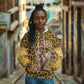 Shaka Zulu Hoodie Leopard Print Design Traditional Warrior Spear and Shield Illustration Tribal King - African Pride