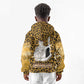 Shaka Zulu Kid Hoodie Leopard Print Design Traditional Warrior Spear and Shield Illustration Tribal King - African Pride
