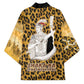 Shaka Zulu Kimono Leopard Print Design Traditional Warrior Spear and Shield Illustration Tribal King - African Pride