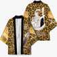 Shaka Zulu Kimono Leopard Print Design Traditional Warrior Spear and Shield Illustration Tribal King - African Pride