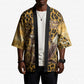 Shaka Zulu Kimono Leopard Print Design Traditional Warrior Spear and Shield Illustration Tribal King - African Pride