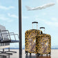 Shaka Zulu Luggage Cover Leopard Print Design Traditional Warrior Spear and Shield Illustration Tribal King - African Pride