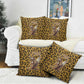 Shaka Zulu Pillow Cover Leopard Print Design Traditional Warrior Spear and Shield Illustration Tribal King - African Pride