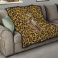Shaka Zulu Quilt Leopard Print Design Traditional Warrior Spear and Shield Illustration Tribal King - African Pride