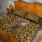Shaka Zulu Quilt Bed Set Leopard Print Design Traditional Warrior Spear and Shield Illustration Tribal King - African Pride