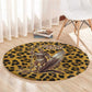 Shaka Zulu Round Carpet Leopard Print Design Traditional Warrior Spear and Shield Illustration Tribal King - African Pride