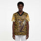 Shaka Zulu Scrub Top Leopard Print Design Traditional Warrior Spear and Shield Illustration Tribal King - African Pride