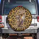 Shaka Zulu Spare Tire Cover Leopard Print Design Traditional Warrior Spear and Shield Illustration Tribal King - African Pride