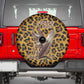 Shaka Zulu Spare Tire Cover Leopard Print Design Traditional Warrior Spear and Shield Illustration Tribal King - African Pride