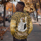 Shaka Zulu Sweatshirt Leopard Print Design Traditional Warrior Spear and Shield Illustration Tribal King - African Pride