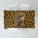 Shaka Zulu Tablecloth Leopard Print Design Traditional Warrior Spear and Shield Illustration Tribal King - African Pride