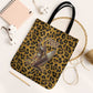 Shaka Zulu Tote Bag Leopard Print Design Traditional Warrior Spear and Shield Illustration Tribal King - African Pride