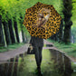 Shaka Zulu Umbrella Leopard Print Design Traditional Warrior Spear and Shield Illustration Tribal King - African Pride
