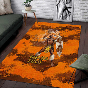 Shaka Zulu Area Rug Warrior Fiery Roaring Lion - Never Retreat Never Surrender African Strength and Courage - African Pride