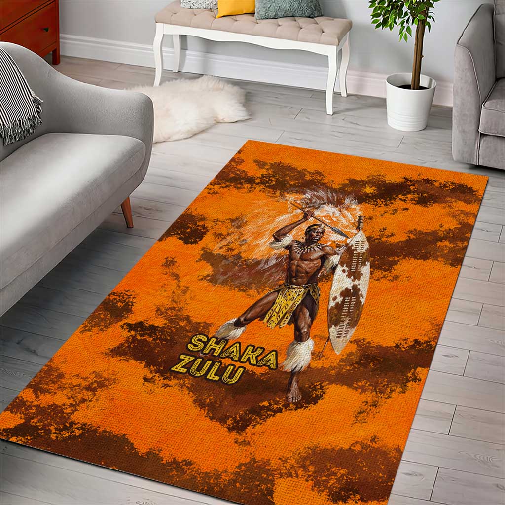 Shaka Zulu Area Rug Warrior Fiery Roaring Lion - Never Retreat Never Surrender African Strength and Courage - African Pride