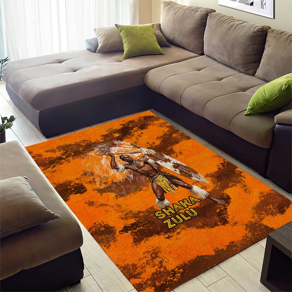 Shaka Zulu Area Rug Warrior Fiery Roaring Lion - Never Retreat Never Surrender African Strength and Courage - African Pride