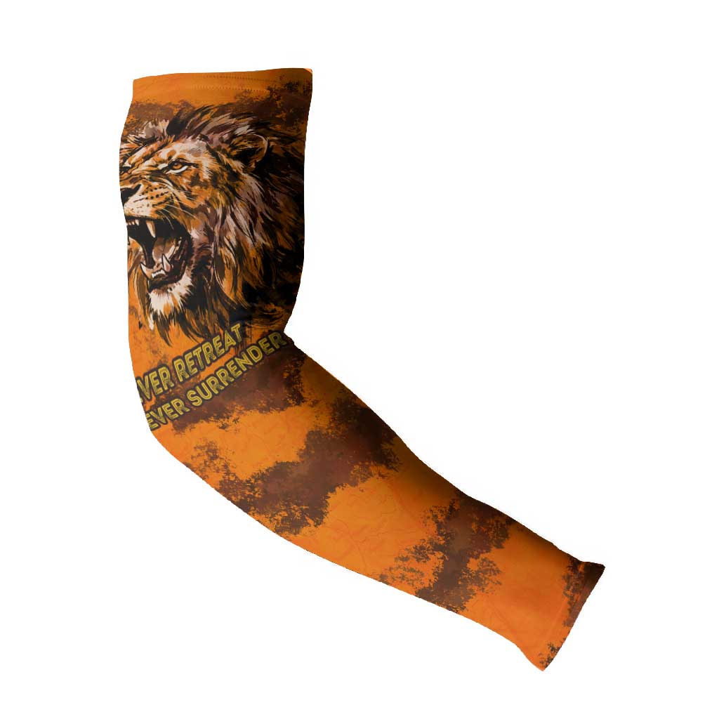 Shaka Zulu Arm Sleeves Warrior Fiery Roaring Lion - Never Retreat Never Surrender African Strength and Courage - African Pride