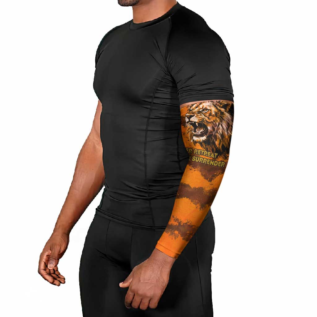 Shaka Zulu Arm Sleeves Warrior Fiery Roaring Lion - Never Retreat Never Surrender African Strength and Courage - African Pride