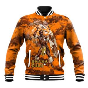 Shaka Zulu Baseball Jacket Warrior Fiery Roaring Lion - Never Retreat Never Surrender African Strength and Courage - African Pride