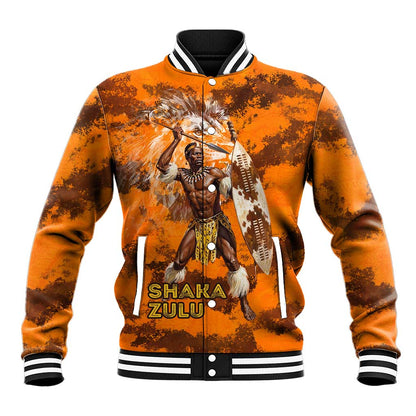 Shaka Zulu Baseball Jacket Warrior Fiery Roaring Lion - Never Retreat Never Surrender African Strength and Courage - African Pride