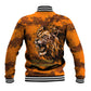 Shaka Zulu Baseball Jacket Warrior Fiery Roaring Lion - Never Retreat Never Surrender African Strength and Courage - African Pride