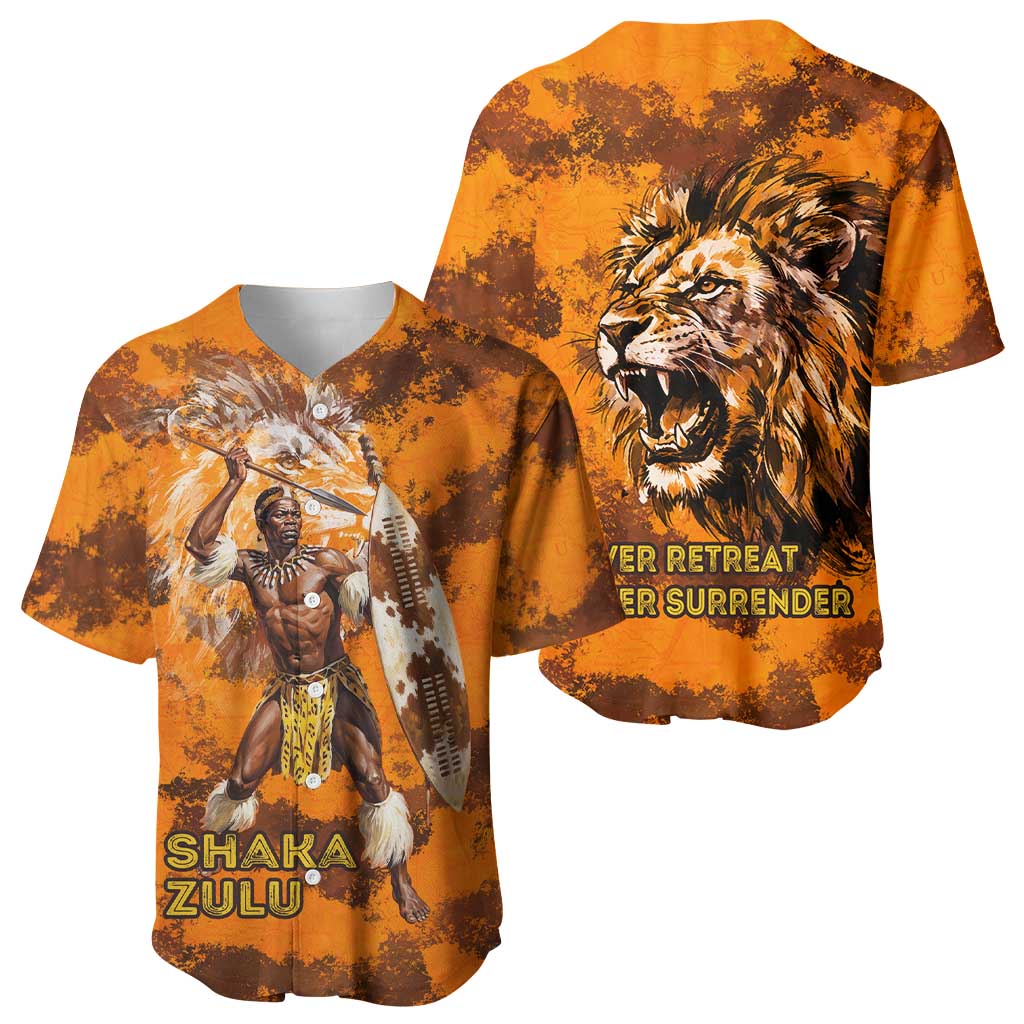 Shaka Zulu Baseball Jersey Warrior Fiery Roaring Lion - Never Retreat Never Surrender African Strength and Courage - African Pride