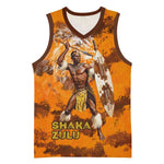 Shaka Zulu Basketball Jersey Warrior Fiery Roaring Lion - Never Retreat Never Surrender African Strength and Courage - African Pride
