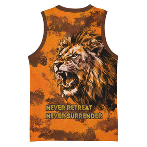 Shaka Zulu Basketball Jersey Warrior Fiery Roaring Lion - Never Retreat Never Surrender African Strength and Courage - African Pride