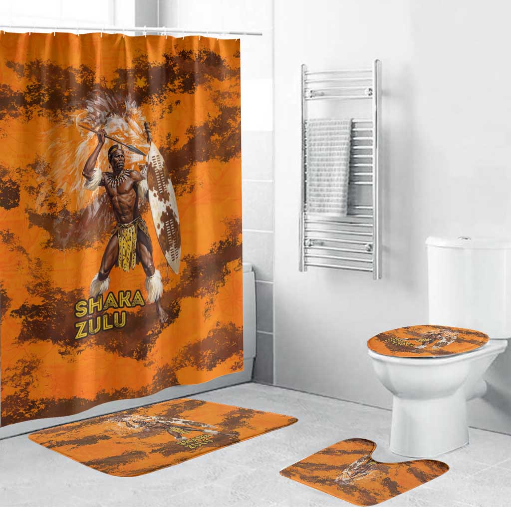 Shaka Zulu Bathroom Set Warrior Fiery Roaring Lion - Never Retreat Never Surrender African Strength and Courage - African Pride