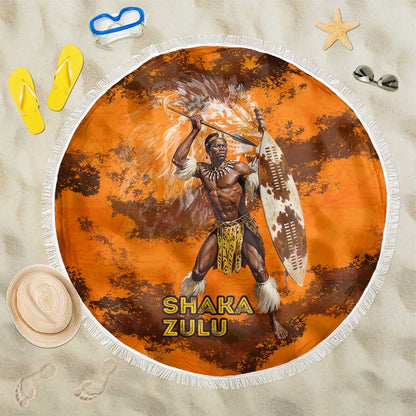 Shaka Zulu Beach Blanket Warrior Fiery Roaring Lion - Never Retreat Never Surrender African Strength and Courage - African Pride