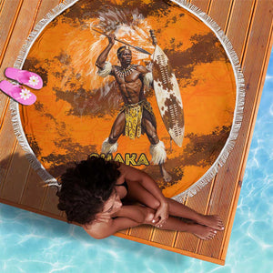Shaka Zulu Beach Blanket Warrior Fiery Roaring Lion - Never Retreat Never Surrender African Strength and Courage - African Pride