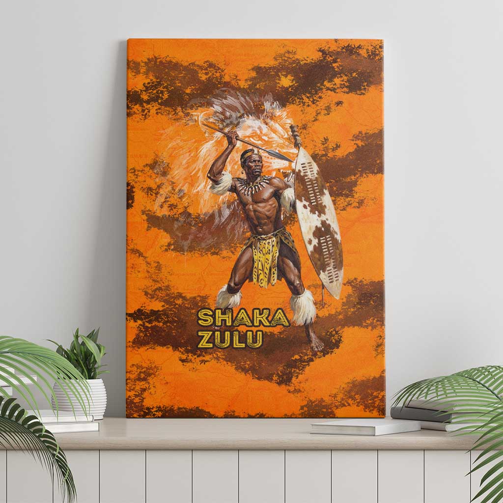 Shaka Zulu Canvas Wall Art Warrior Fiery Roaring Lion - Never Retreat Never Surrender African Strength and Courage - African Pride