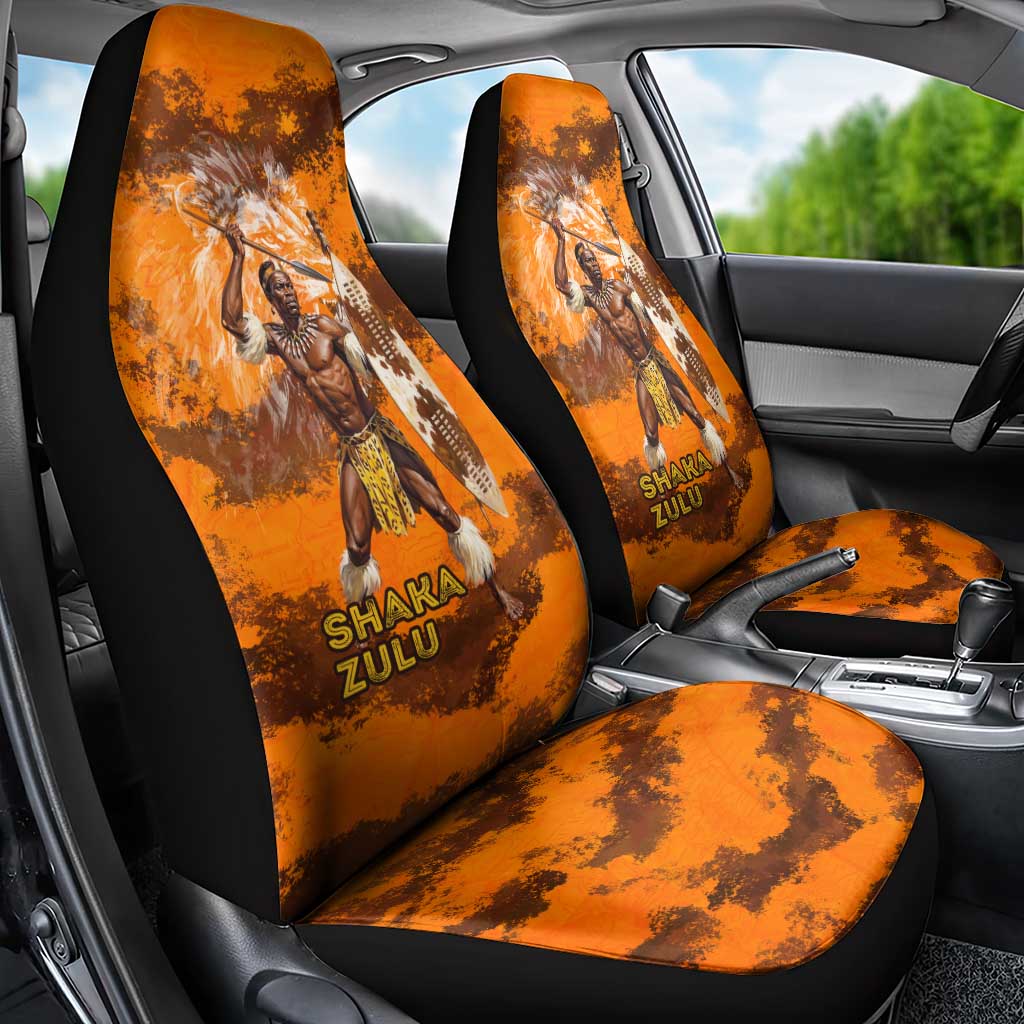 Shaka Zulu Car Seat Cover Warrior Fiery Roaring Lion - Never Retreat Never Surrender African Strength and Courage - African Pride