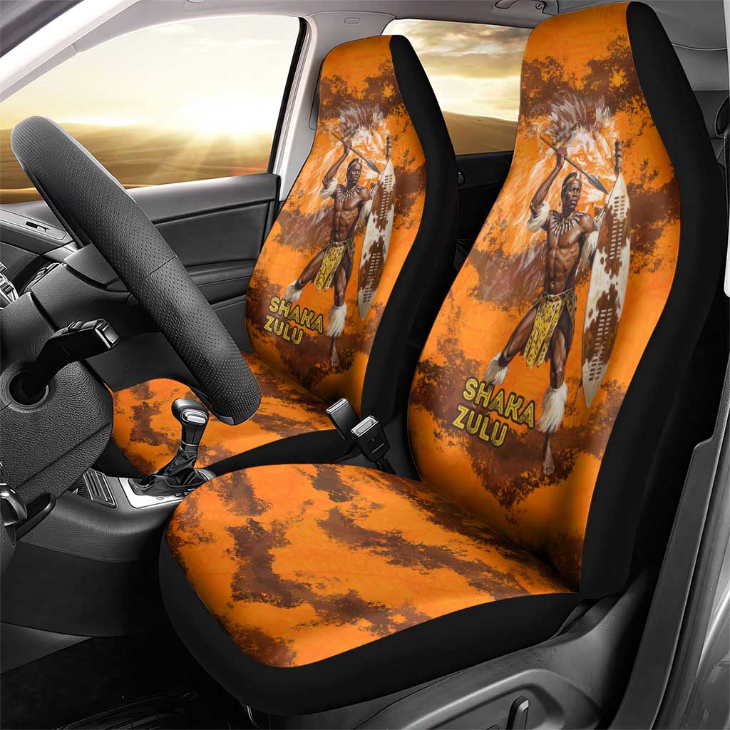 Shaka Zulu Car Seat Cover Warrior Fiery Roaring Lion - Never Retreat Never Surrender African Strength and Courage - African Pride