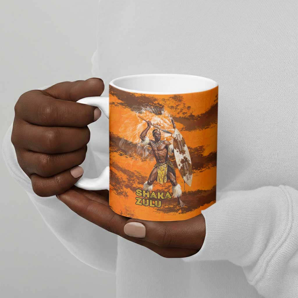 Shaka Zulu Ceramic Mug Warrior Fiery Roaring Lion - Never Retreat Never Surrender African Strength and Courage - African Pride