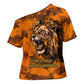 Shaka Zulu Cross Shoulder Shirt Warrior Fiery Roaring Lion - Never Retreat Never Surrender African Strength and Courage - African Pride