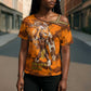 Shaka Zulu Cross Shoulder Shirt Warrior Fiery Roaring Lion - Never Retreat Never Surrender African Strength and Courage - African Pride