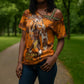 Shaka Zulu Cross Shoulder Shirt Warrior Fiery Roaring Lion - Never Retreat Never Surrender African Strength and Courage - African Pride