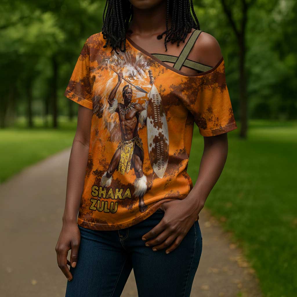 Shaka Zulu Cross Shoulder Shirt Warrior Fiery Roaring Lion - Never Retreat Never Surrender African Strength and Courage - African Pride