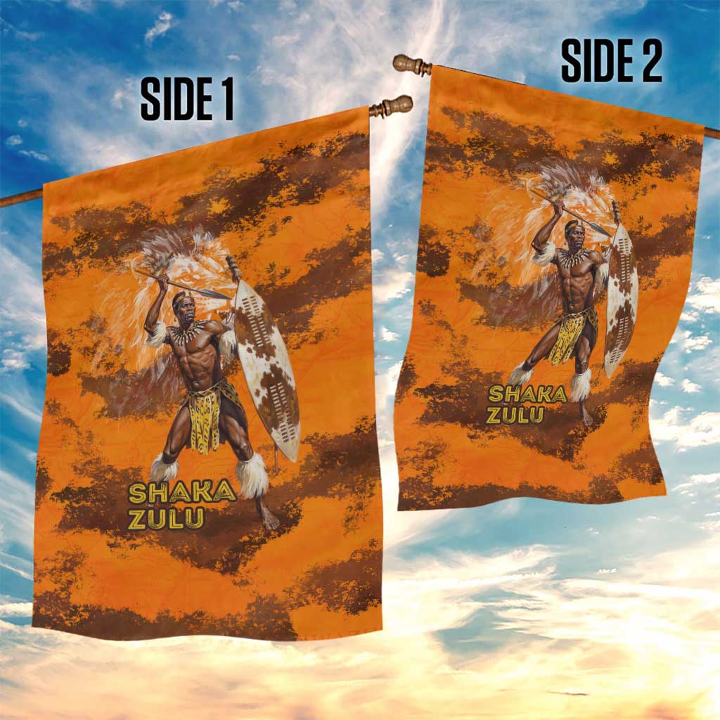 Shaka Zulu Garden Flag Warrior Fiery Roaring Lion - Never Retreat Never Surrender African Strength and Courage - African Pride