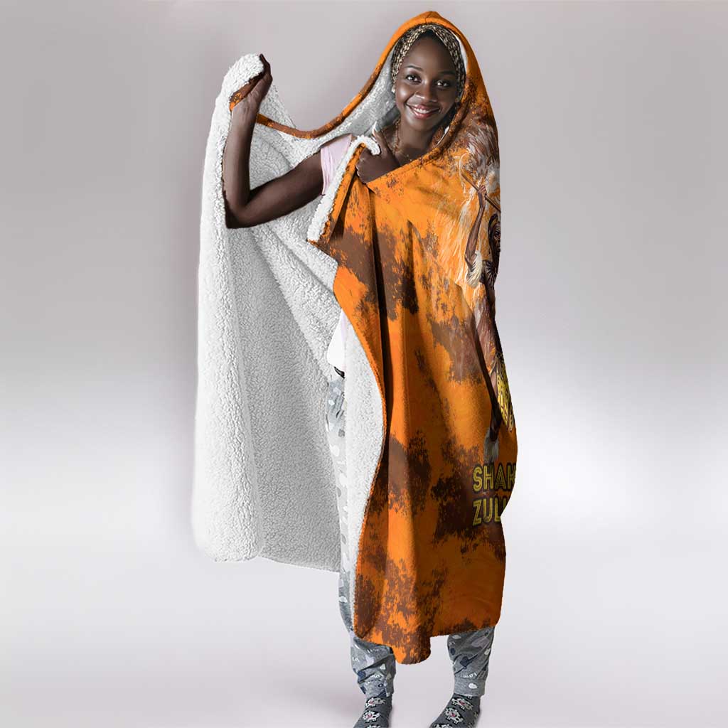 Shaka Zulu Hooded Blanket Warrior Fiery Roaring Lion - Never Retreat Never Surrender African Strength and Courage - African Pride