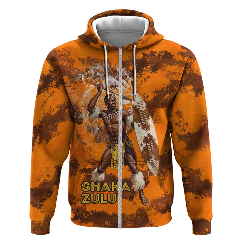 Shaka Zulu Hoodie Warrior Fiery Roaring Lion - Never Retreat Never Surrender African Strength and Courage - African Pride