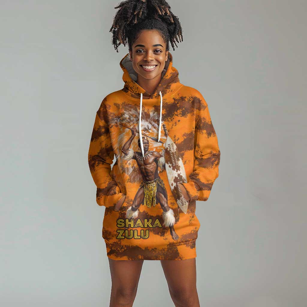 Shaka Zulu Hoodie Dress Warrior Fiery Roaring Lion - Never Retreat Never Surrender African Strength and Courage - African Pride