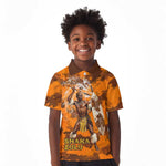 Shaka Zulu Kid Polo Shirt Warrior Fiery Roaring Lion - Never Retreat Never Surrender African Strength and Courage - African Pride
