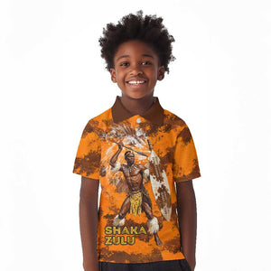 Shaka Zulu Kid Polo Shirt Warrior Fiery Roaring Lion - Never Retreat Never Surrender African Strength and Courage - African Pride