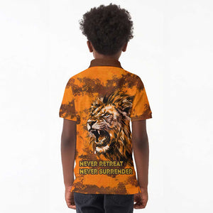 Shaka Zulu Kid Polo Shirt Warrior Fiery Roaring Lion - Never Retreat Never Surrender African Strength and Courage - African Pride