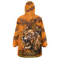 Shaka Zulu Kid Wearable Blanket Hoodie Warrior Fiery Roaring Lion - Never Retreat Never Surrender African Strength and Courage - African Pride