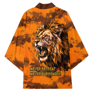 Shaka Zulu Kimono Warrior Fiery Roaring Lion - Never Retreat Never Surrender African Strength and Courage - African Pride