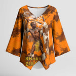 Shaka Zulu Kimono Sleeve Blouse Warrior Fiery Roaring Lion - Never Retreat Never Surrender African Strength and Courage - African Pride
