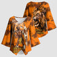 Shaka Zulu Kimono Sleeve Blouse Warrior Fiery Roaring Lion - Never Retreat Never Surrender African Strength and Courage - African Pride